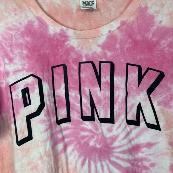 PINK VS oversized cotton tie dyed graphic T w/ side vents vacay vibes💕 - Picture 2 of 6